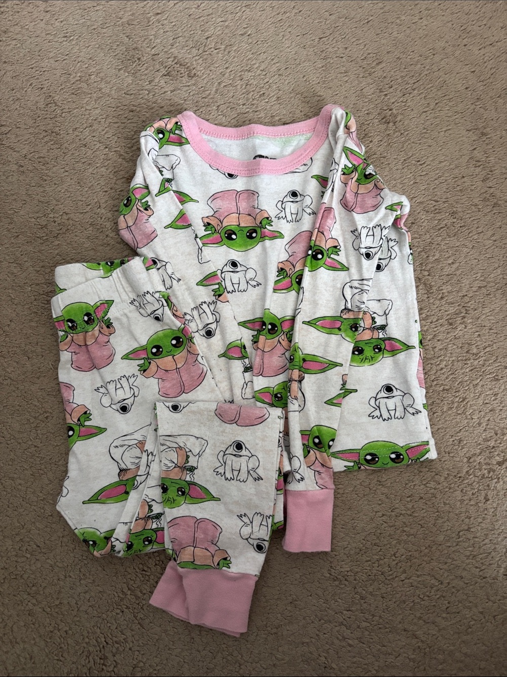 Star Wars Girls White Pink Green The Child Pajama Set